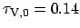 $\tau_{\rm V, 0} = 0.14$