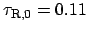 $\tau_{\rm R, 0} = 0.11$