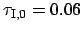 $\tau_{\rm I, 0} = 0.06$