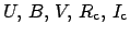 $U,\, B,\, V,\, R_{\rm c},\, I_{\rm c}$