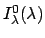 $I_\lambda^0(\lambda)$