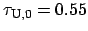 $\tau_{\rm U, 0} = 0.55$