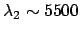 $\lambda_2 \sim 5500$